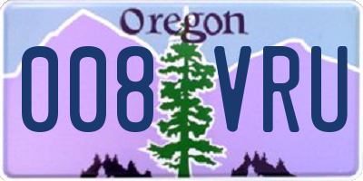 OR license plate 008VRU