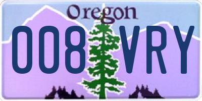 OR license plate 008VRY