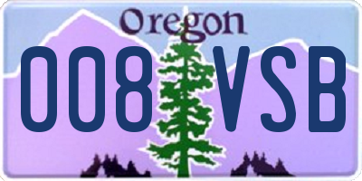 OR license plate 008VSB