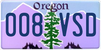 OR license plate 008VSD