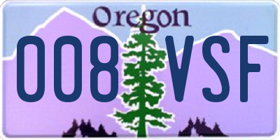 OR license plate 008VSF