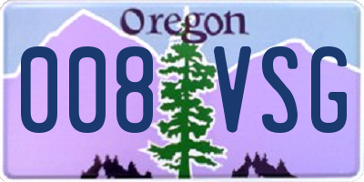 OR license plate 008VSG