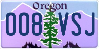 OR license plate 008VSJ