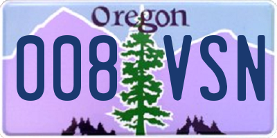 OR license plate 008VSN