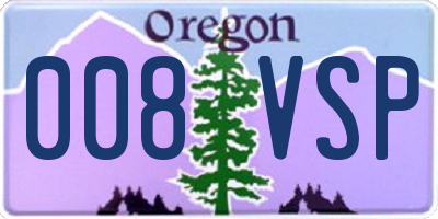 OR license plate 008VSP
