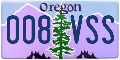 OR license plate 008VSS