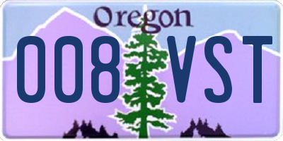 OR license plate 008VST