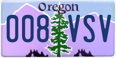 OR license plate 008VSV