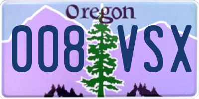 OR license plate 008VSX