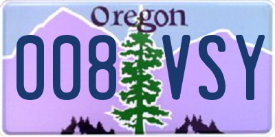 OR license plate 008VSY