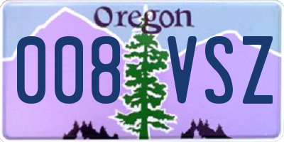 OR license plate 008VSZ