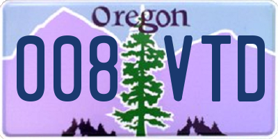 OR license plate 008VTD