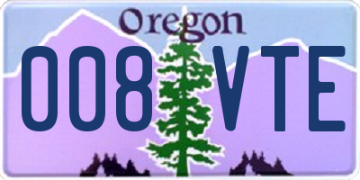 OR license plate 008VTE