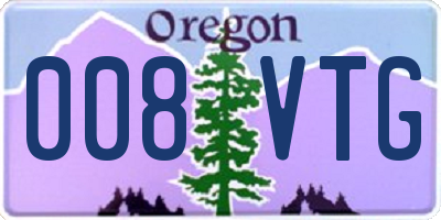 OR license plate 008VTG