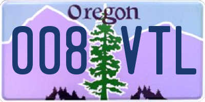 OR license plate 008VTL