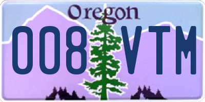 OR license plate 008VTM