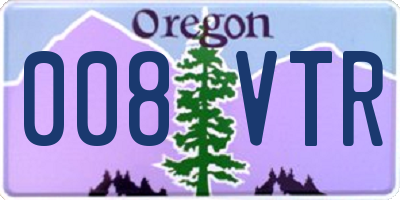 OR license plate 008VTR