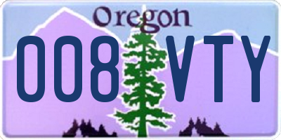 OR license plate 008VTY