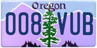 OR license plate 008VUB