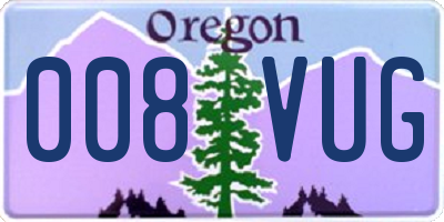 OR license plate 008VUG