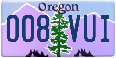 OR license plate 008VUI