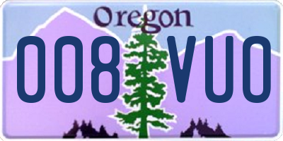 OR license plate 008VUO