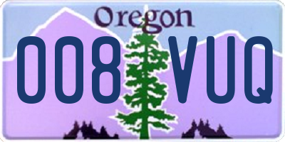 OR license plate 008VUQ