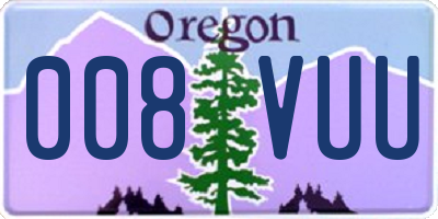 OR license plate 008VUU