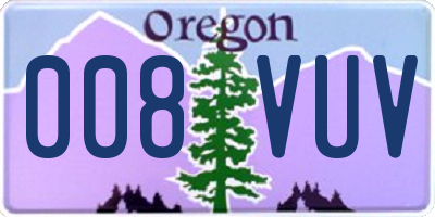 OR license plate 008VUV