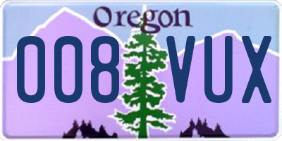 OR license plate 008VUX