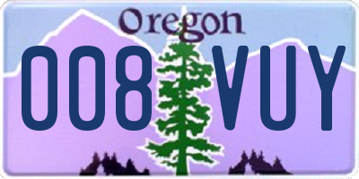 OR license plate 008VUY