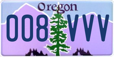 OR license plate 008VVV