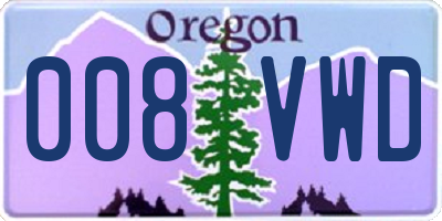 OR license plate 008VWD