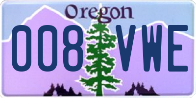OR license plate 008VWE