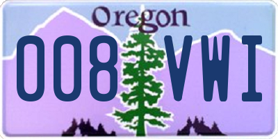 OR license plate 008VWI