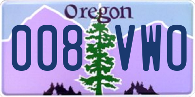 OR license plate 008VWO