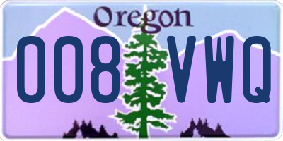 OR license plate 008VWQ