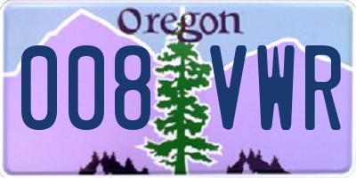 OR license plate 008VWR