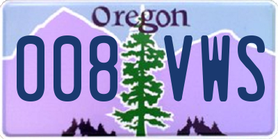 OR license plate 008VWS