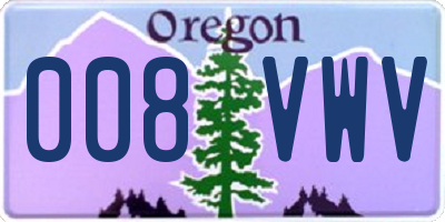 OR license plate 008VWV