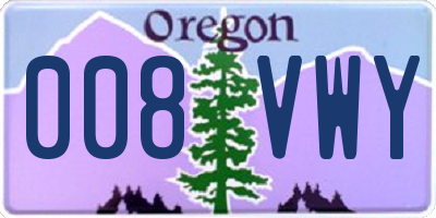 OR license plate 008VWY