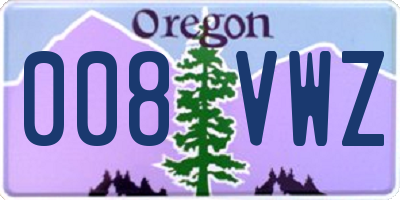 OR license plate 008VWZ