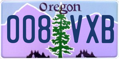 OR license plate 008VXB