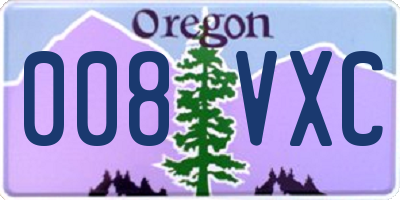 OR license plate 008VXC