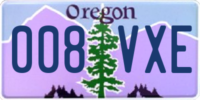 OR license plate 008VXE