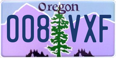 OR license plate 008VXF