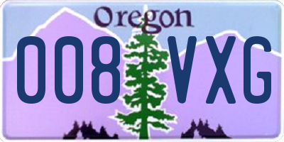 OR license plate 008VXG