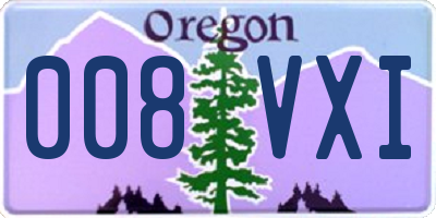 OR license plate 008VXI