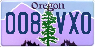 OR license plate 008VXO