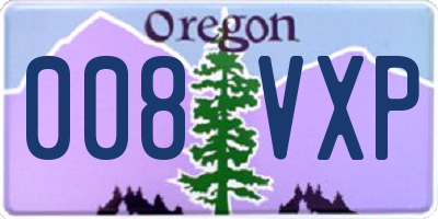 OR license plate 008VXP